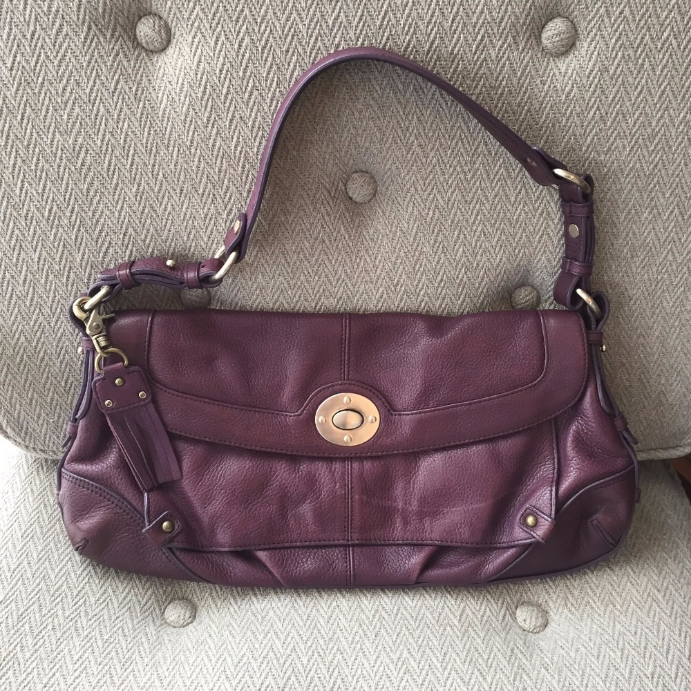 Hayden Harnett - plum leather Lilly shoulder bag